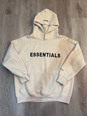 Fear of God Essentials Cream Hoodie Size Medium